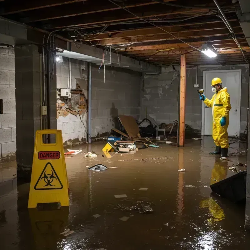 Flooded Basement Electrical Hazard in Wood County, WV Property