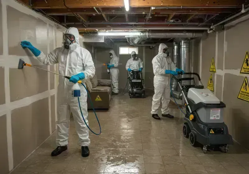 Basement Moisture Removal and Structural Drying process in Wood County, WV